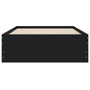 Giroletto con Cassetti Nero 90x190 cm in Legno Multistrato 3207323