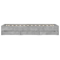 Giroletto Cassetti-Struttura Letto con contenitore Grigio Cemento 90x190 cm Legno Multistrato 726583