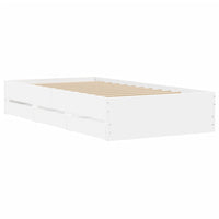 Giroletto con Cassetti-Struttura Letto con contenitore Bianco 75x190 cm in Legno Multistrato 979814