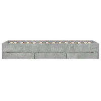 Giroletto Cassetti-Struttura Letto con contenitore Grigio Cemento 75x190 cm Legno Multistrato 906169