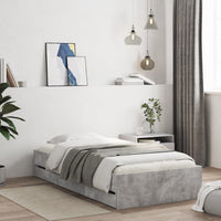 Giroletto Cassetti-Struttura Letto con contenitore Grigio Cemento 75x190 cm Legno Multistrato 906169