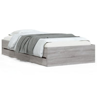 Giroletto Cassetti-Struttura Letto con contenitore Grigio Sonoma 75x190 cm Legno Multistrato 405109