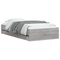 Giroletto Cassetti-Struttura Letto con contenitore Grigio Sonoma 75x190 cm Legno Multistrato 405109
