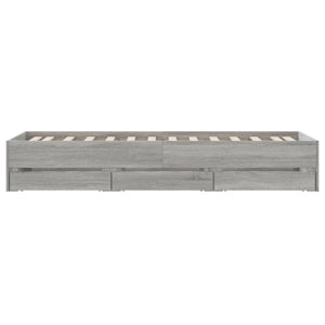 Giroletto Cassetti-Struttura Letto con contenitore Grigio Sonoma 75x190 cm Legno Multistrato 405109