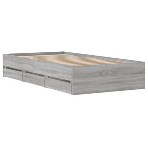 Giroletto Cassetti-Struttura Letto con contenitore Grigio Sonoma 75x190 cm Legno Multistrato 405109