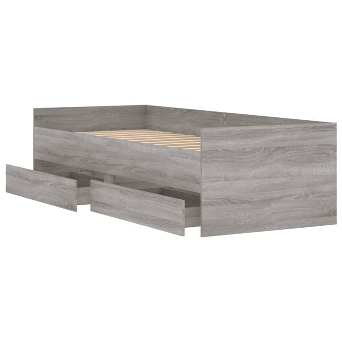 Giroletto con Cassetti-Struttura Letto con contenitore Grigio Sonoma 100x200 cm 121481
