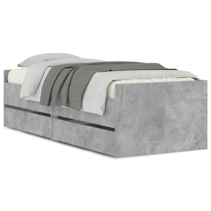 Giroletto con Cassetti-Struttura Letto con contenitore Grigio Cemento 90x190 cm 435968