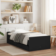 Giroletto con Cassetti-Struttura Letto con contenitore Nero 90x190 cm 705498