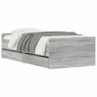 Giroletto con Cassetti-Struttura Letto con contenitore Grigio Sonoma 90x190 cm 314128