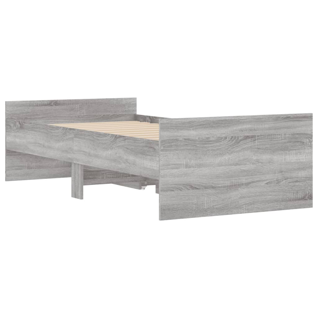 Giroletto con Cassetti-Struttura Letto con contenitore Grigio Sonoma 90x190 cm 314128