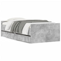 Giroletto con Cassetti-Struttura Letto con contenitore Grigio Cemento 75x190 cm Small Single 469709