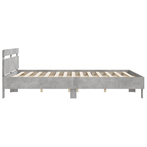 Giroletto Testiera-Struttura Letto Grigio Cemento 200x200 cm Legno Multistrato 140350