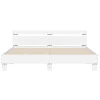 Giroletto con Testiera Bianco 180x200 cm in Legno Multistrato 3207399