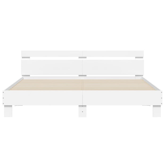 Giroletto con Testiera Bianco 180x200 cm in Legno Multistrato 3207399