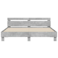 Giroletto Testiera-Struttura Letto Grigio Cemento 180x200 cm Legno Multistrato 592831