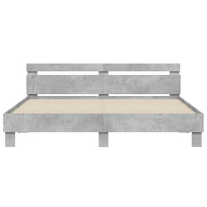 Giroletto Testiera-Struttura Letto Grigio Cemento 180x200 cm Legno Multistrato 592831