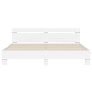 Giroletto con Testiera Bianco 160x200 cm in Legno Multistrato 3207406