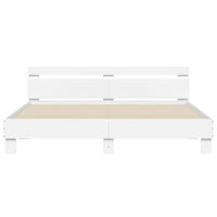 Giroletto con Testiera Bianco 160x200 cm in Legno Multistrato 3207406