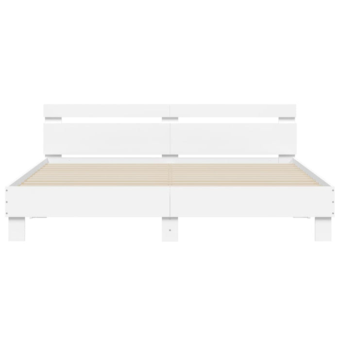 Giroletto con Testiera Bianco 160x200 cm in Legno Multistrato 3207406