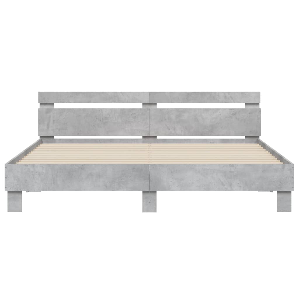 Giroletto Testiera Grigio Cemento 160x200 cm Legno Multistrato 3207409