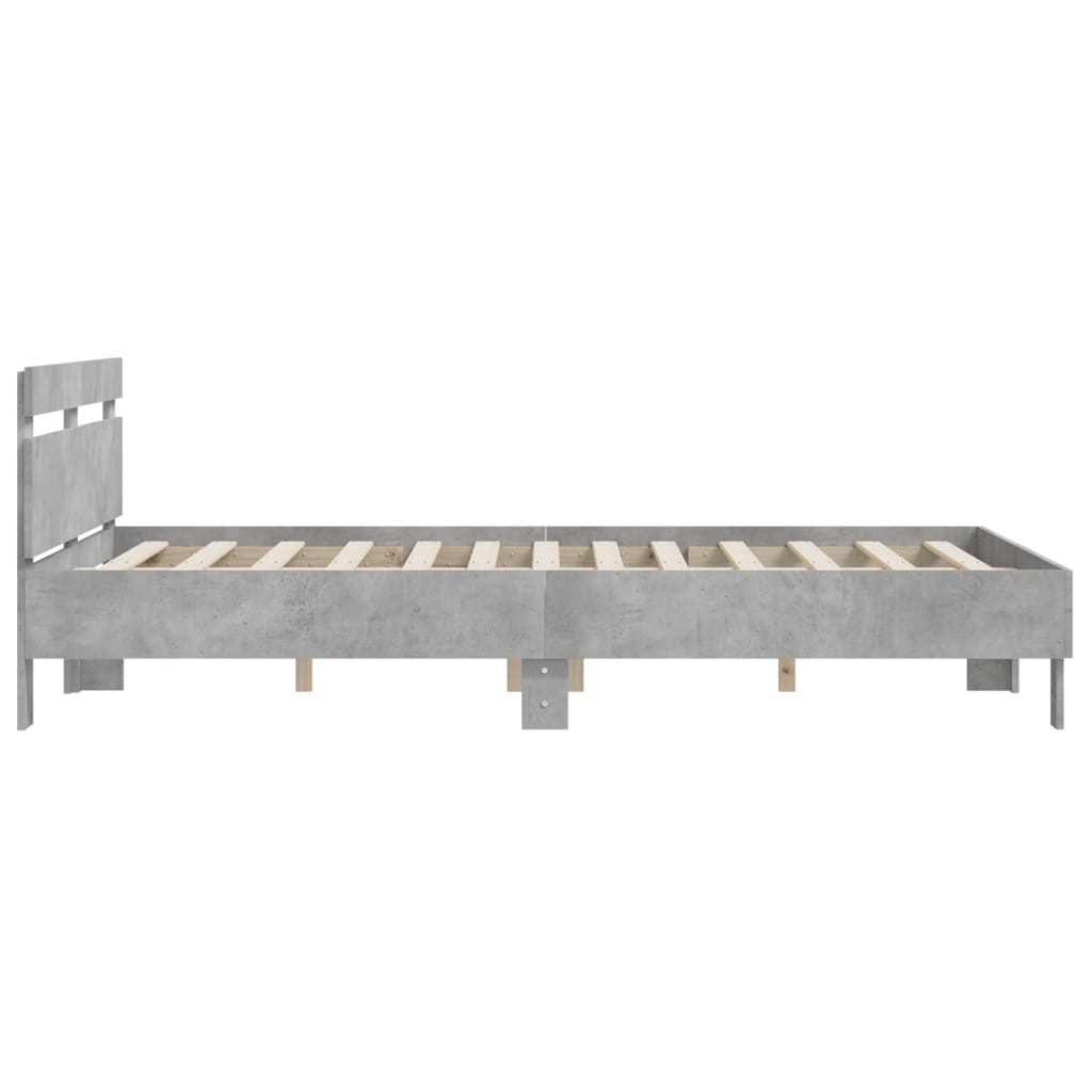 Giroletto Testiera-Struttura Letto Grigio Cemento 140x200 cm Legno Multistrato 401526