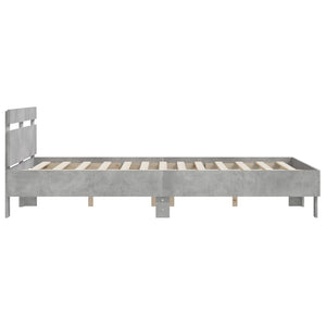 Giroletto Testiera-Struttura Letto Grigio Cemento 140x200 cm Legno Multistrato 401526