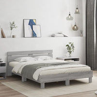 Giroletto Testiera-Struttura Letto Grigio Sonoma 140x200 cm Legno Multistrato 348050