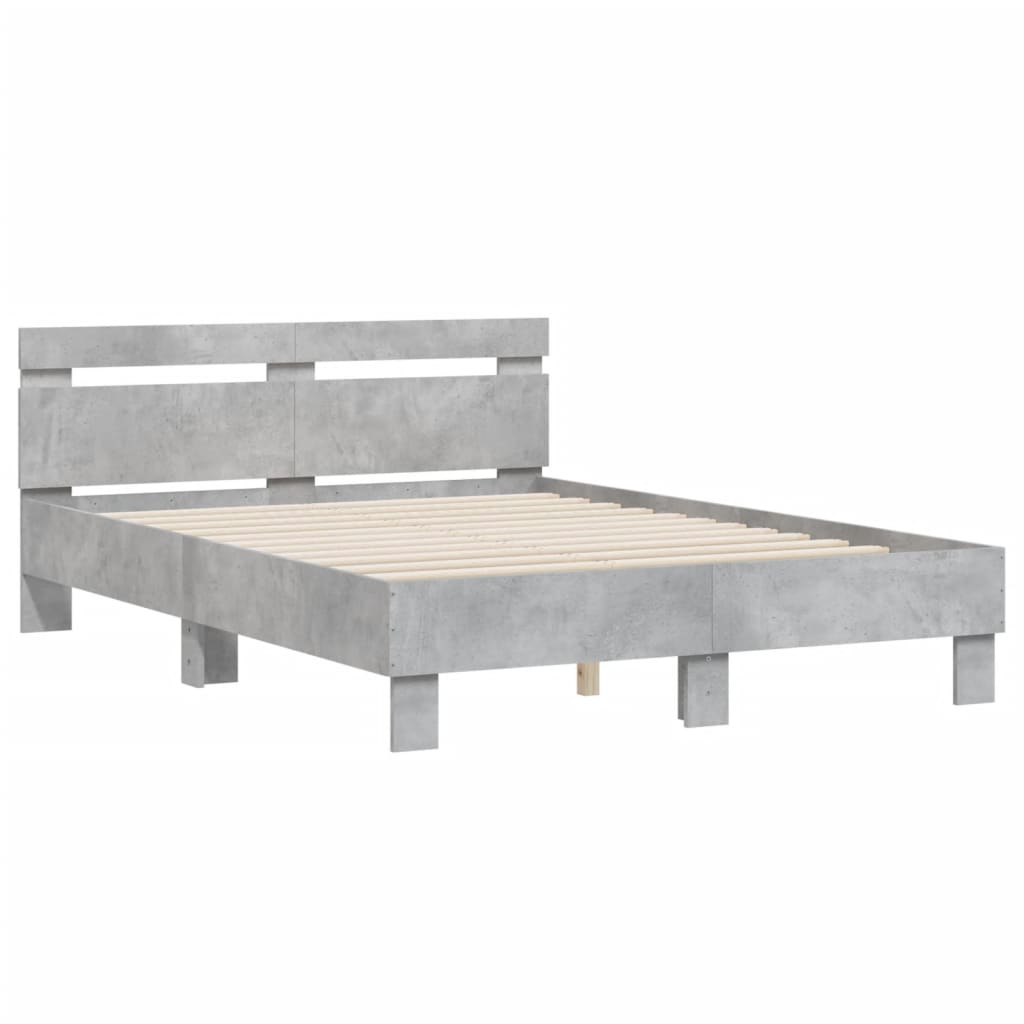Giroletto Testiera-Struttura Letto Grigio Cemento 120x200 cm Legno Multistrato 567142