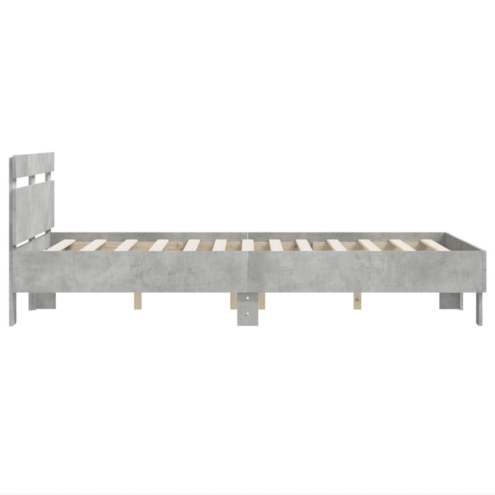 Giroletto Testiera-Struttura Letto Grigio Cemento 120x200 cm Legno Multistrato 567142