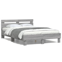 Giroletto Testiera-Struttura Letto Grigio Sonoma 120x200 cm Legno Multistrato 828003