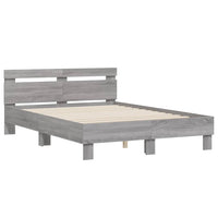Giroletto Testiera-Struttura Letto Grigio Sonoma 120x200 cm Legno Multistrato 828003