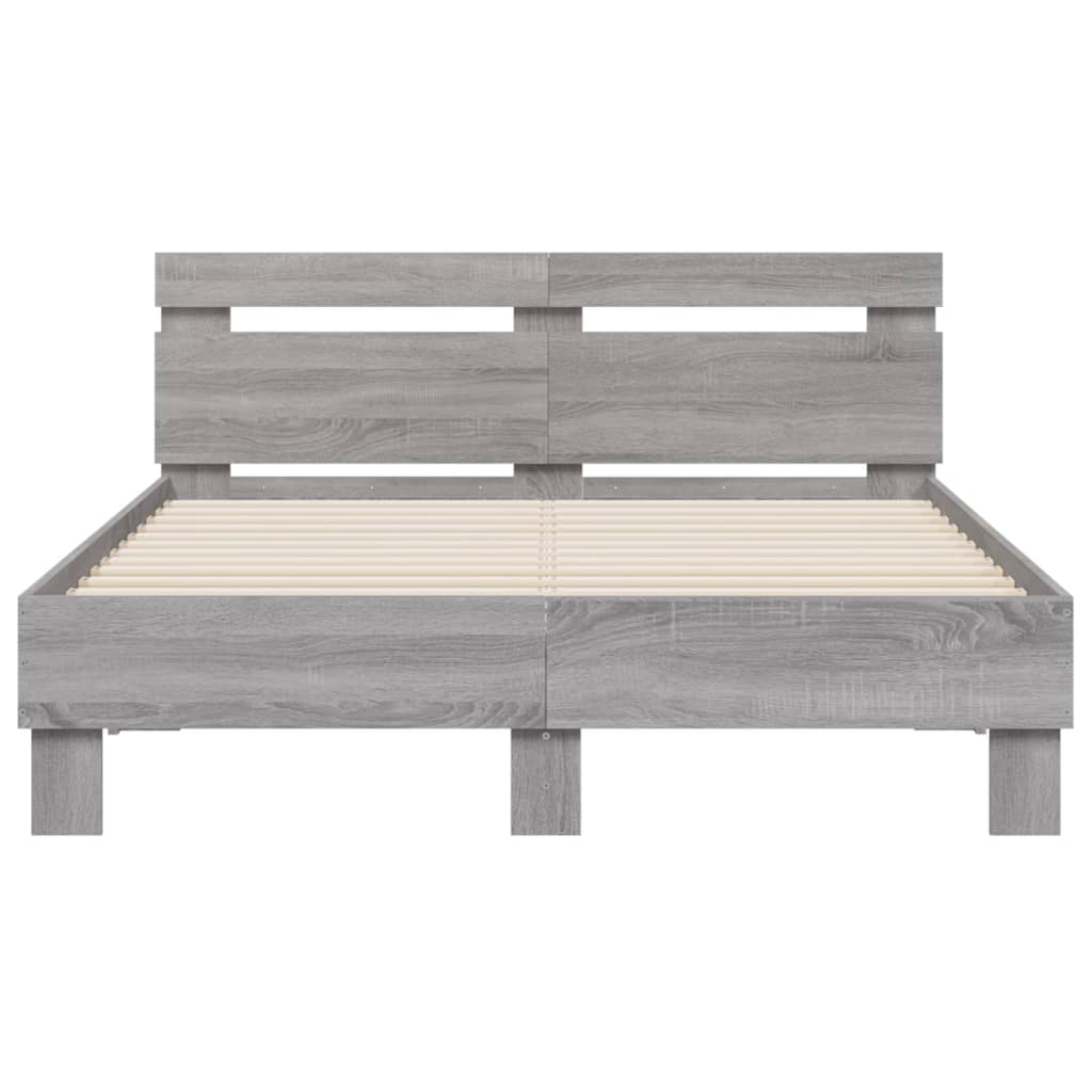Giroletto Testiera-Struttura Letto Grigio Sonoma 120x200 cm Legno Multistrato 828003
