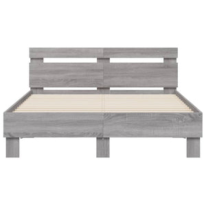 Giroletto Testiera-Struttura Letto Grigio Sonoma 120x200 cm Legno Multistrato 828003