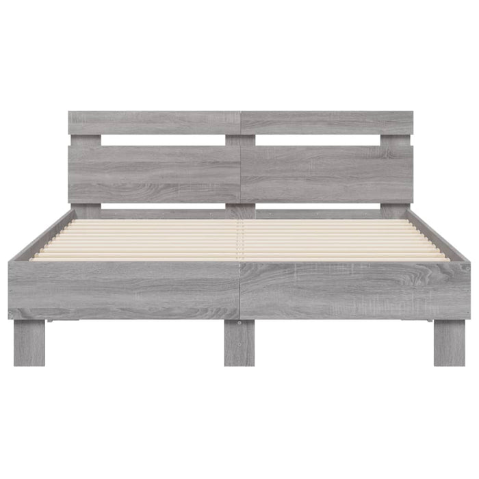 Giroletto Testiera-Struttura Letto Grigio Sonoma 120x200 cm Legno Multistrato 828003