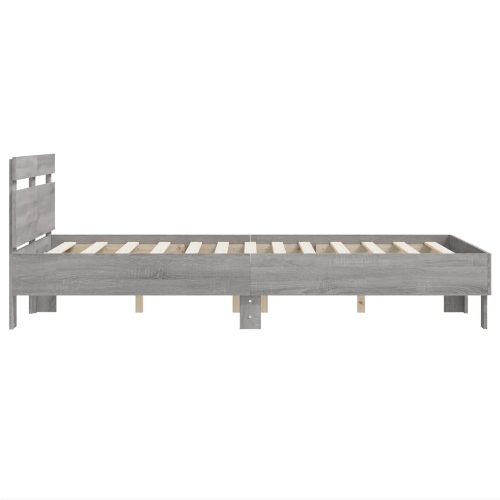 Giroletto Testiera-Struttura Letto Grigio Sonoma 120x200 cm Legno Multistrato 828003
