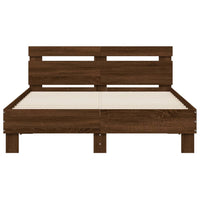 Giroletto Testiera-Struttura Letto Rovere Marrone 120x200 cm Legno Multistrato 765330