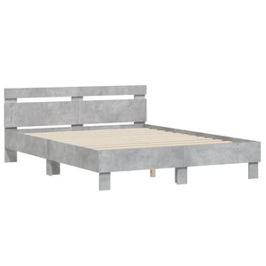 Giroletto Testiera-Struttura Letto Grigio Cemento 140x190 cm Legno Multistrato