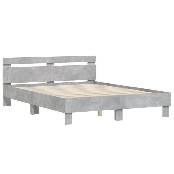 Giroletto Testiera-Struttura Letto Grigio Cemento 140x190 cm Legno Multistrato