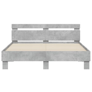 Giroletto Testiera-Struttura Letto Grigio Cemento 140x190 cm Legno Multistrato