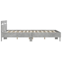 Giroletto Testiera-Struttura Letto Grigio Cemento 140x190 cm Legno Multistrato