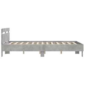 Giroletto Testiera-Struttura Letto Grigio Cemento 140x190 cm Legno Multistrato