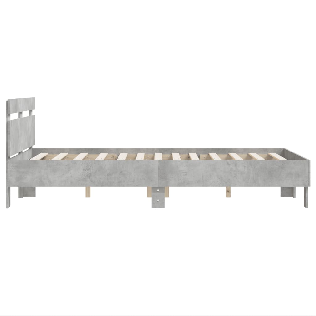 Giroletto Testiera-Struttura Letto Grigio Cemento 135x190 cm Legno Multistrato