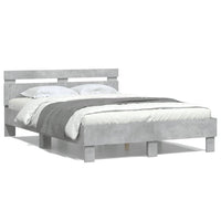 Giroletto Testiera-Struttura Letto Grigio Cemento 120x190 cm Legno Multistrato 426272