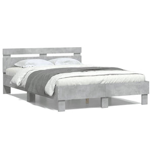 Giroletto Testiera-Struttura Letto Grigio Cemento 120x190 cm Legno Multistrato 426272
