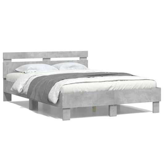 Giroletto Testiera-Struttura Letto Grigio Cemento 120x190 cm Legno Multistrato 426272