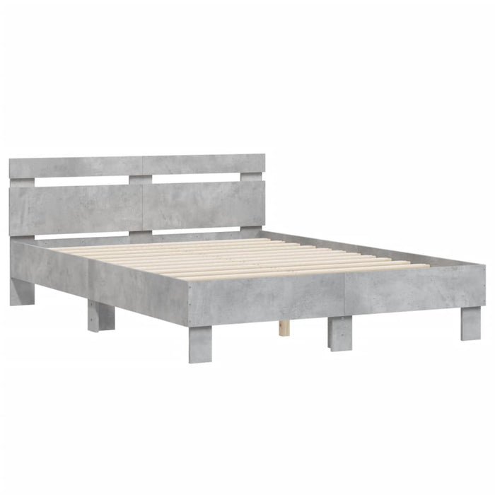 Giroletto Testiera-Struttura Letto Grigio Cemento 120x190 cm Legno Multistrato 426272