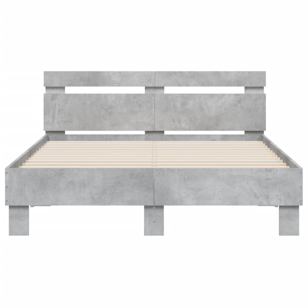 Giroletto Testiera-Struttura Letto Grigio Cemento 120x190 cm Legno Multistrato 426272