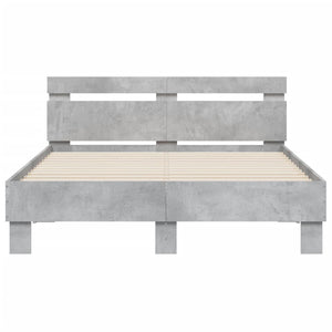Giroletto Testiera-Struttura Letto Grigio Cemento 120x190 cm Legno Multistrato 426272