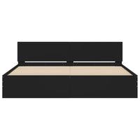 Giroletto con Testiera Nero 200x200 cm 3207456