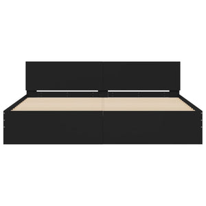 Giroletto con Testiera Nero 200x200 cm 3207456